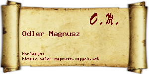 Odler Magnusz névjegykártya
